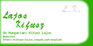 lajos kifusz business card